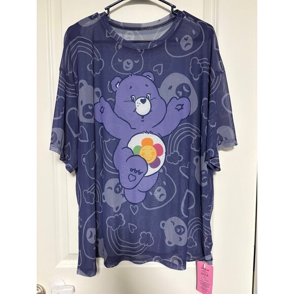 SHEIN X Care Bears Plus Size Breathable Mesh Cute Bear Purple NWT 2X - Picture 1 of 6